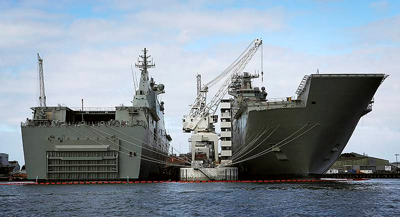 First LHD NUSHIP Canberra departs Melbourne