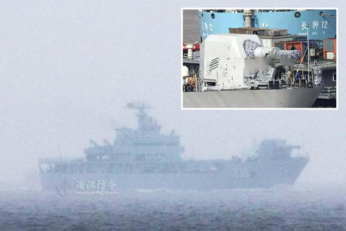 Chinese Navy ship seen carrying an apparent railgun capable of firing hypersonic projectiles